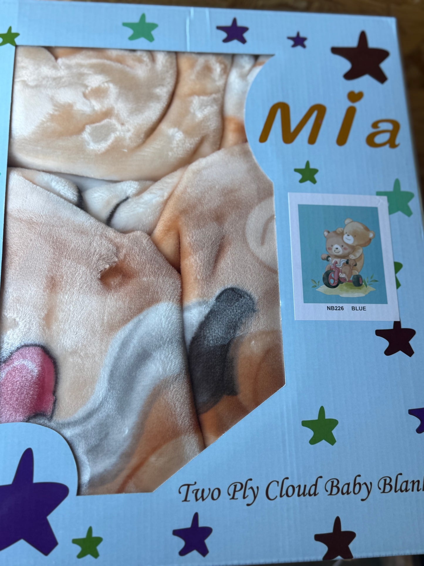 Bears on Bicycle Boy Baby Blanket Item #NB226