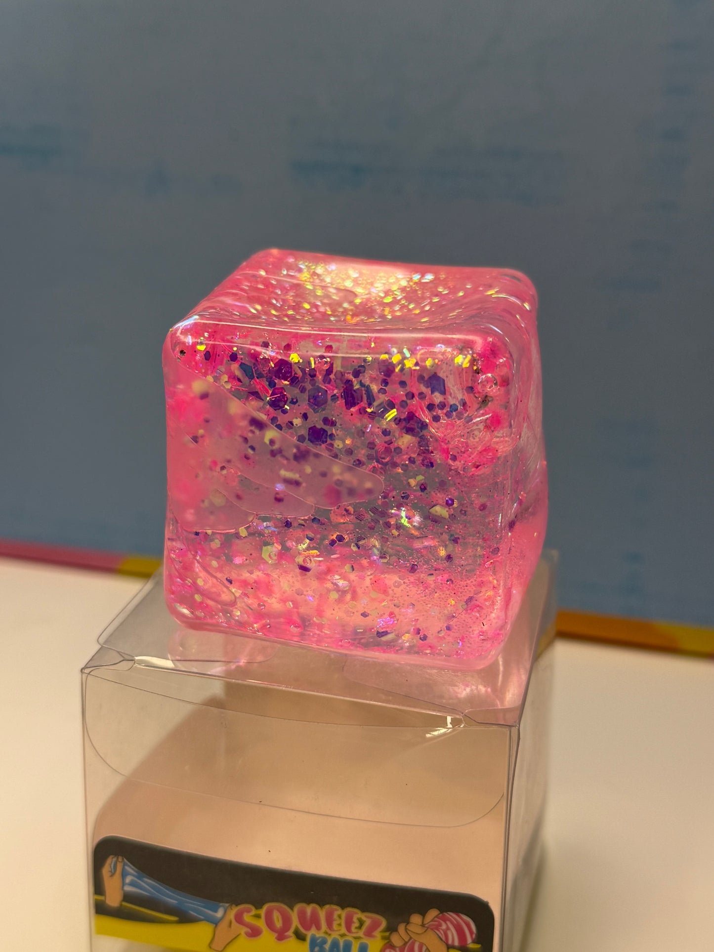 Pink Ice Cube Squishy High Quality Texture
