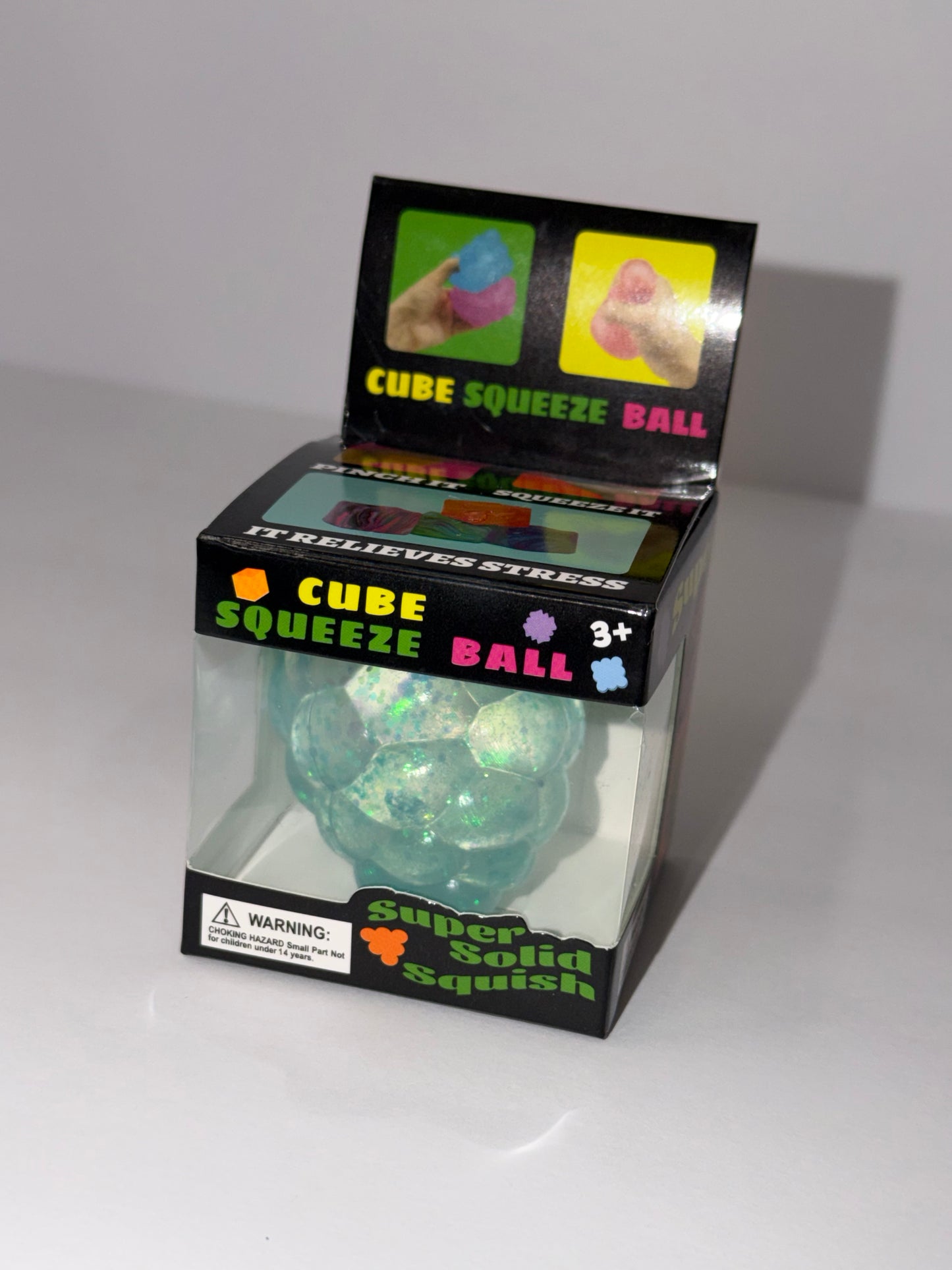 Blue Fruit Glitter Stretchy Stress Ball