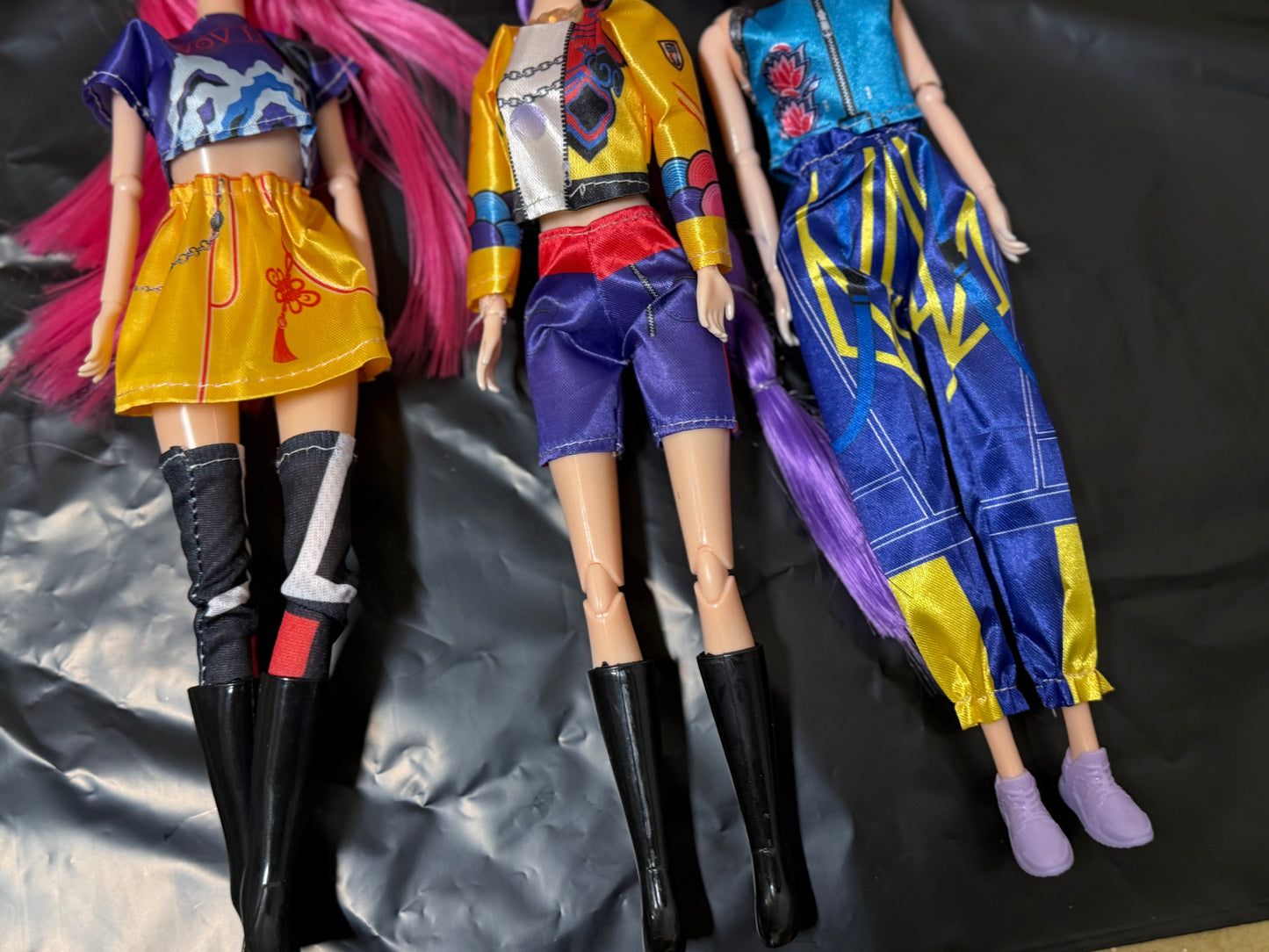 Set of 3 Dolls (Purple, Pink & Blue Hair)