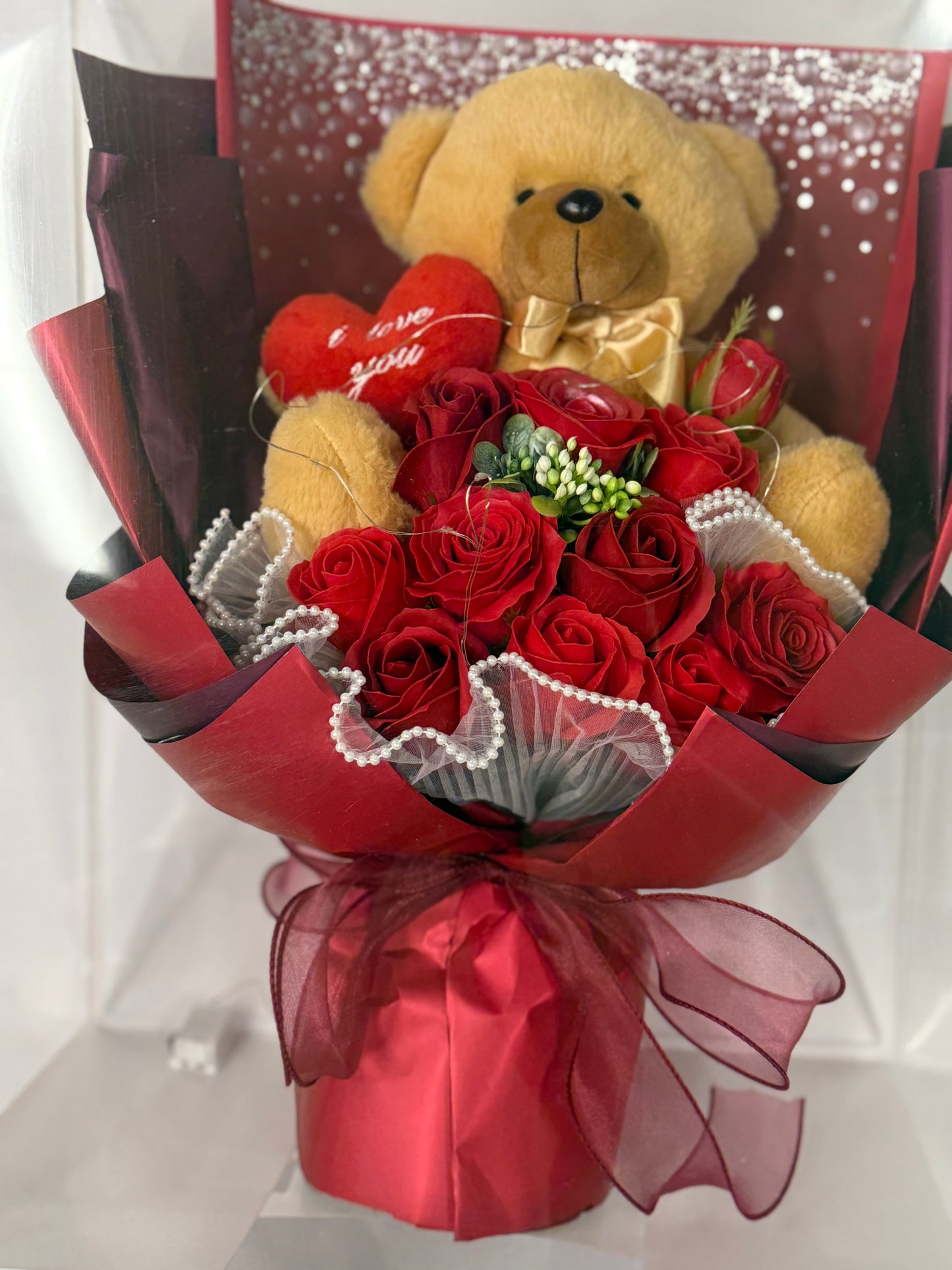 Flower Arrangement with Clear Box