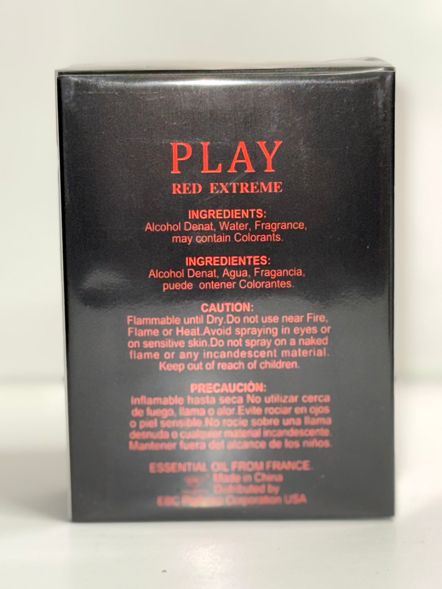 Play Red Extreme Cologne for Men 3.4oz/100ml Eau de Toilette