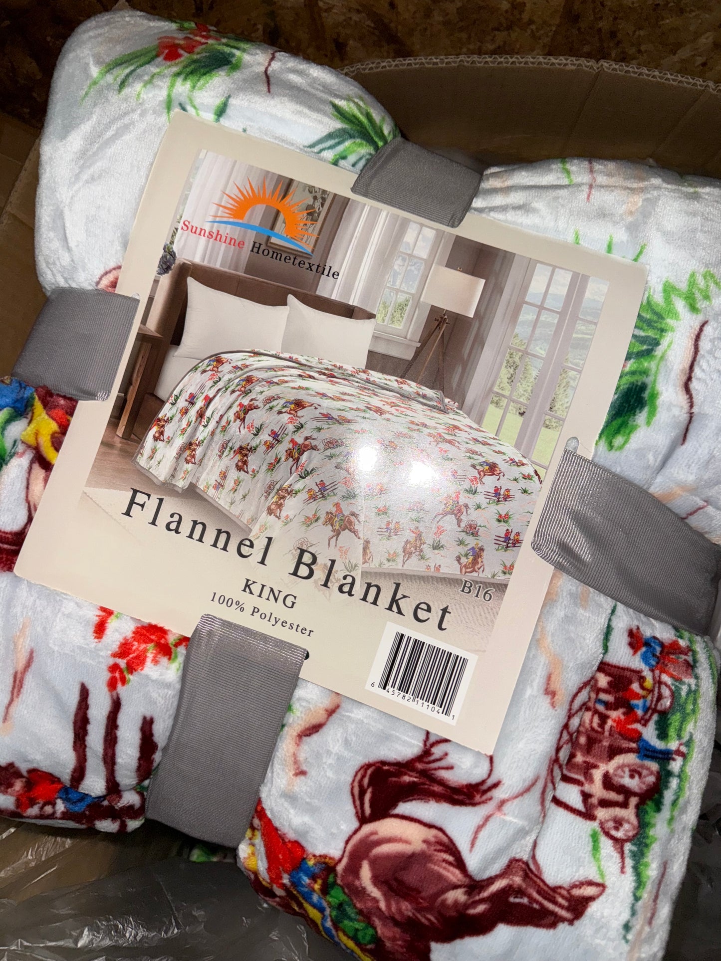 Cowboy with Horse King Size Flannel Blanket (ITEM #B16)