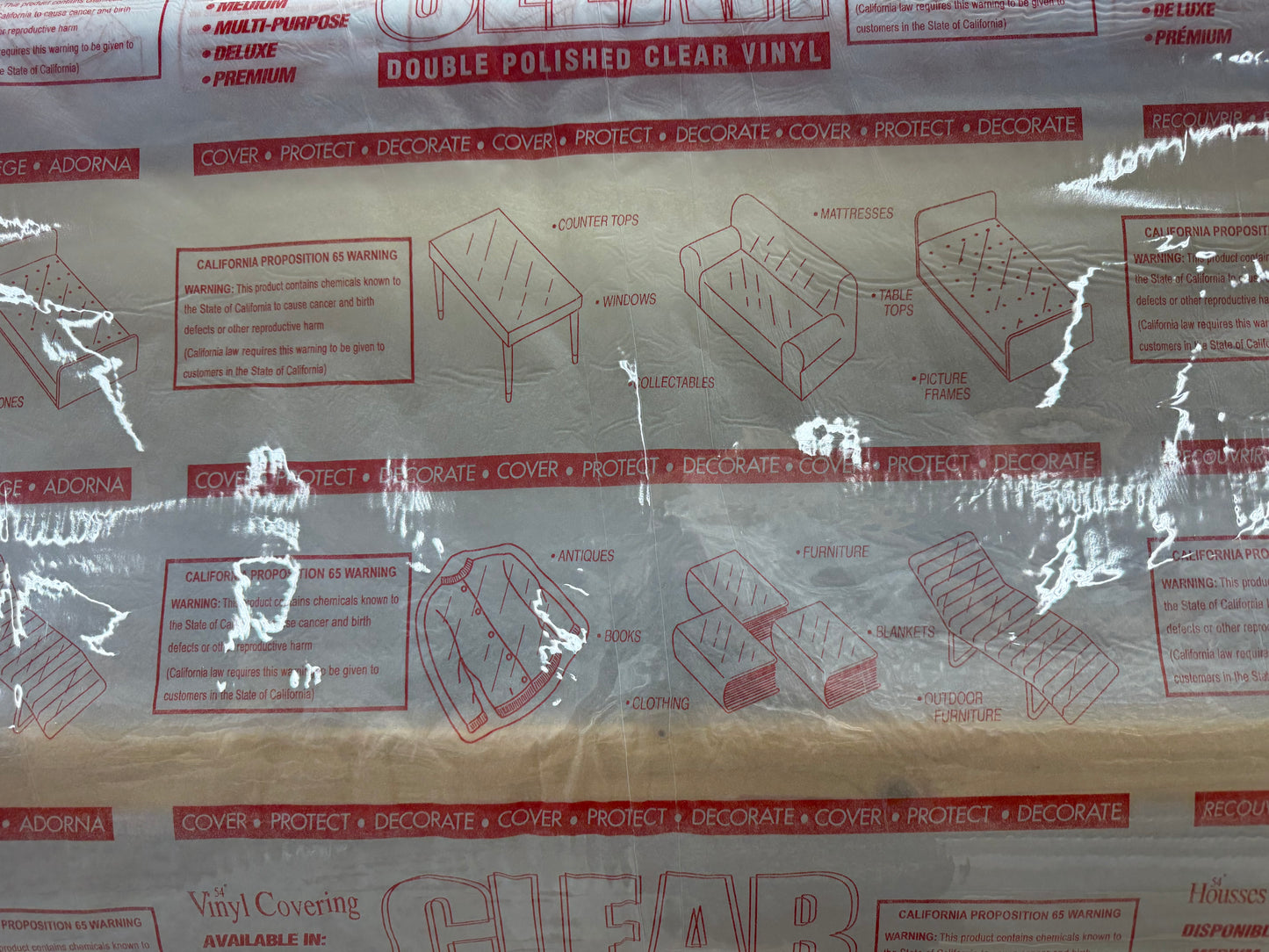 Clear Plastic Red Table with 6 Chairs