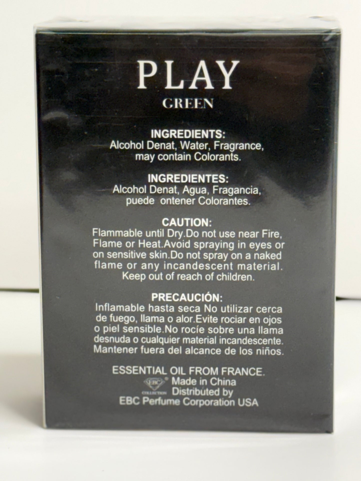 Play Green Cologne for Men 3.4oz/100ml Eau de Toilette