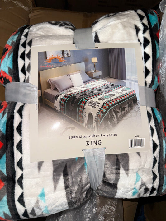 Dreamcatcher & Horse King Size Flannel Blanket (ITEM #A-8)