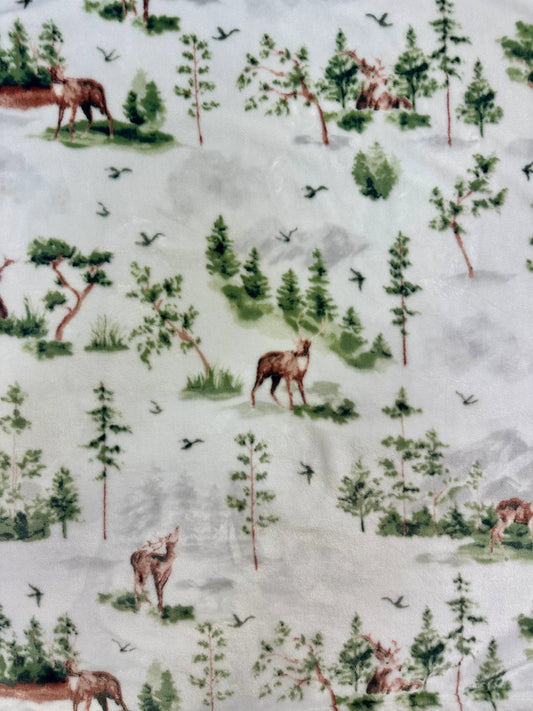 Deer & Forest King Size Flannel Blanket