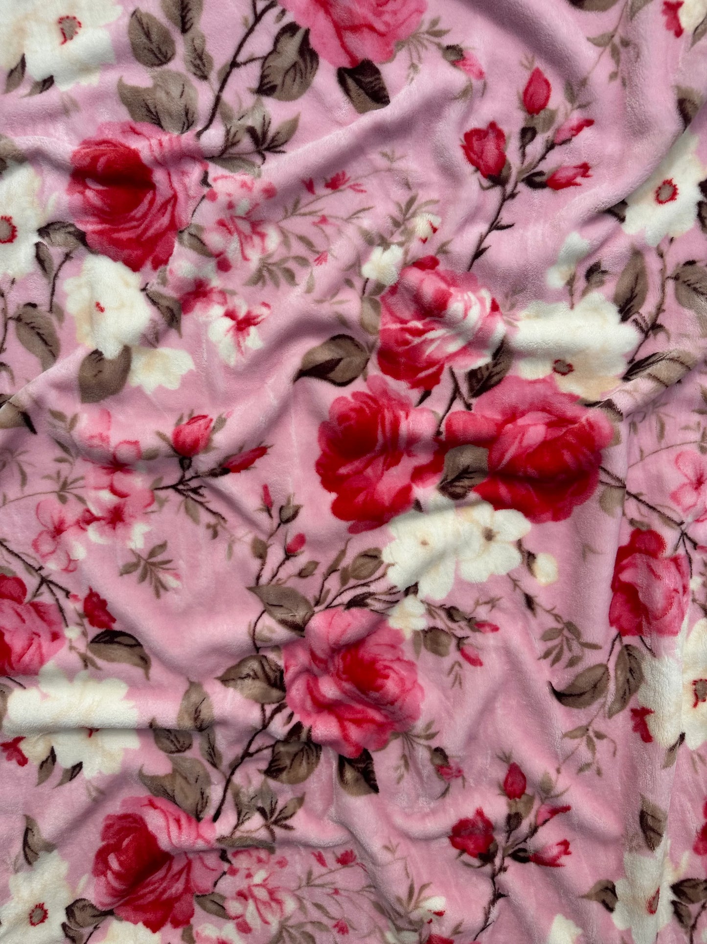 Pink Floral King Size Flannel Blanket (ITEM #SW-76)