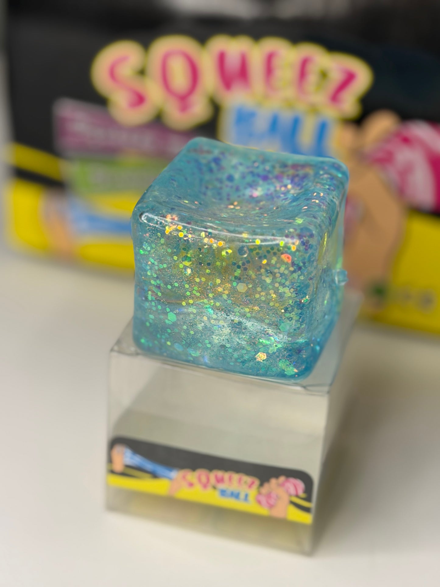 Light Blue Ice Cube Squishy High Quality Texture