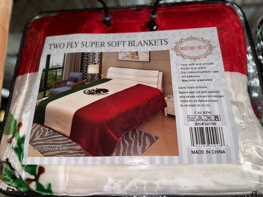 Cal King Ultra Thick Mexico Flag Blanket (ITEM #CJ1426)
