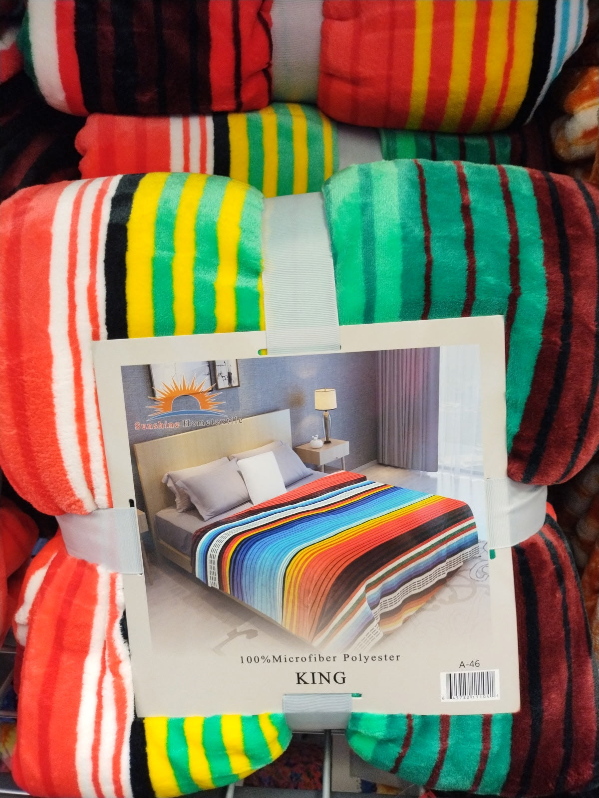 Zarape Artesian King Size Flannel Blanket A-46