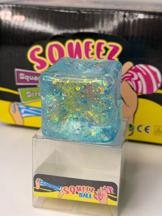 Light Blue Ice Cube Squishy High Quality Texture