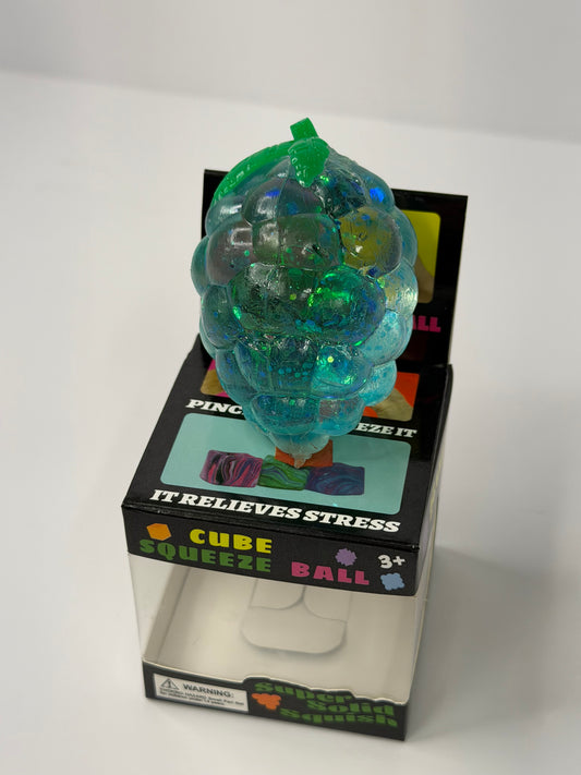 Blue Fruit Glitter Stretchy Stress Ball