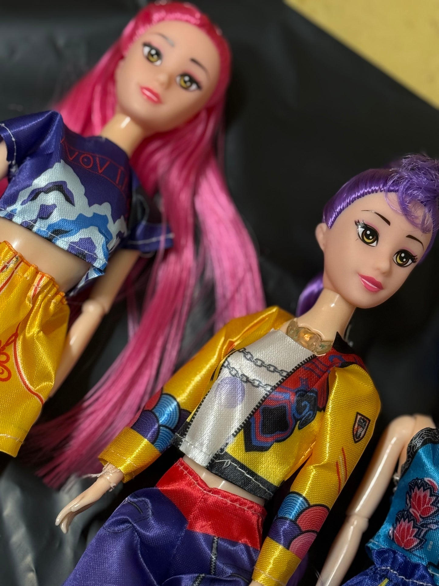 Set of 3 Dolls (Purple, Pink & Blue Hair)