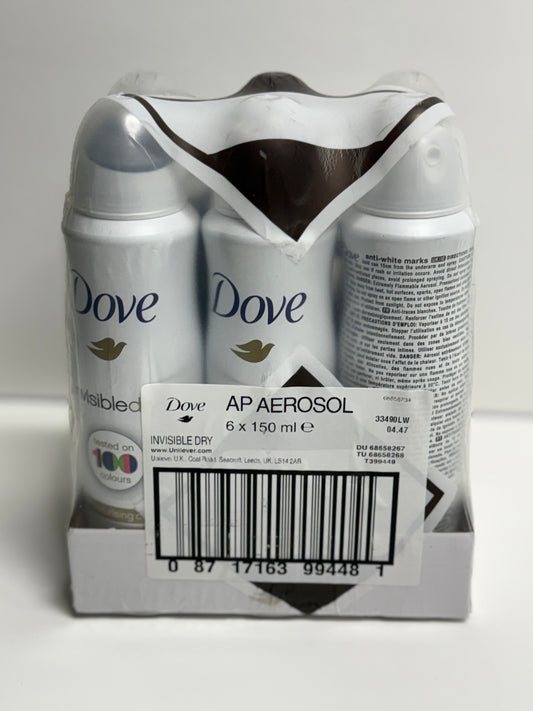 6 Pack Invisible Dry Dove Deodorant