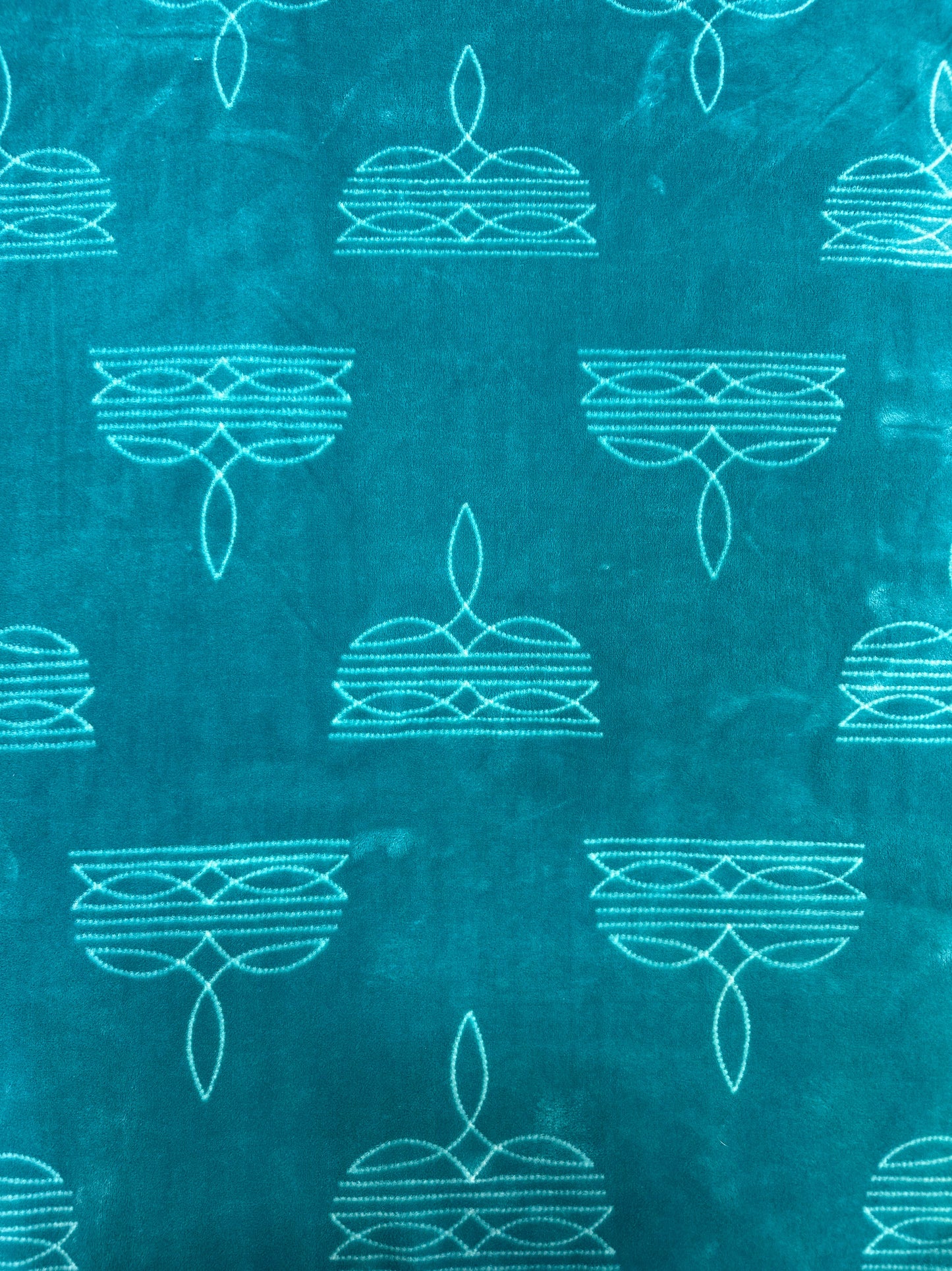 Blue Western King Size Flannel Blanket (ITEM #SW-133)