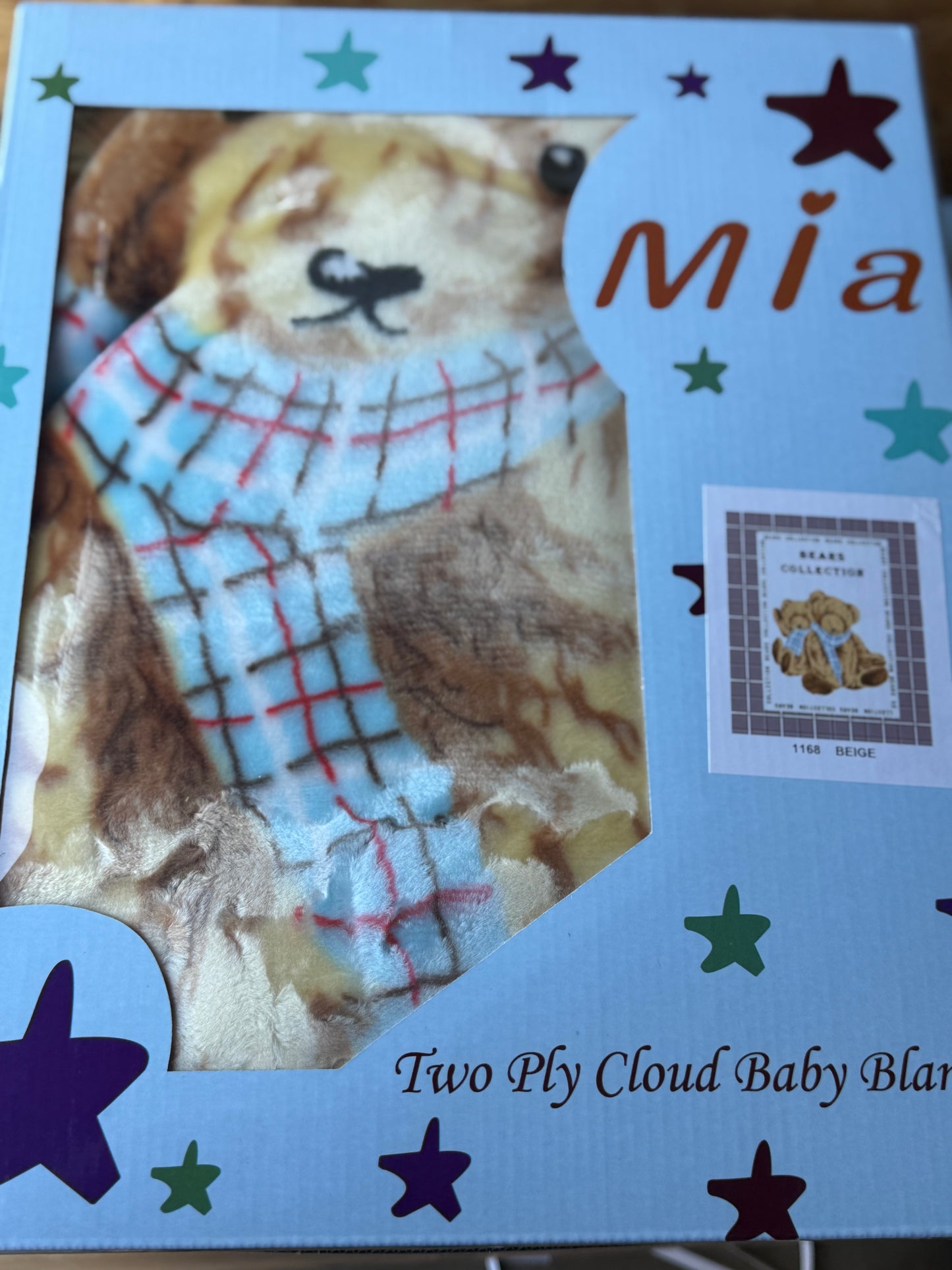 Bears with Scarf Boy Baby Blanket Item #1168
