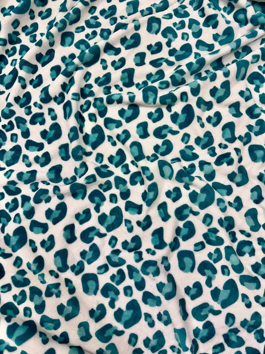 Blue Leopard Print King Size Blanket (ITEM #A-7)