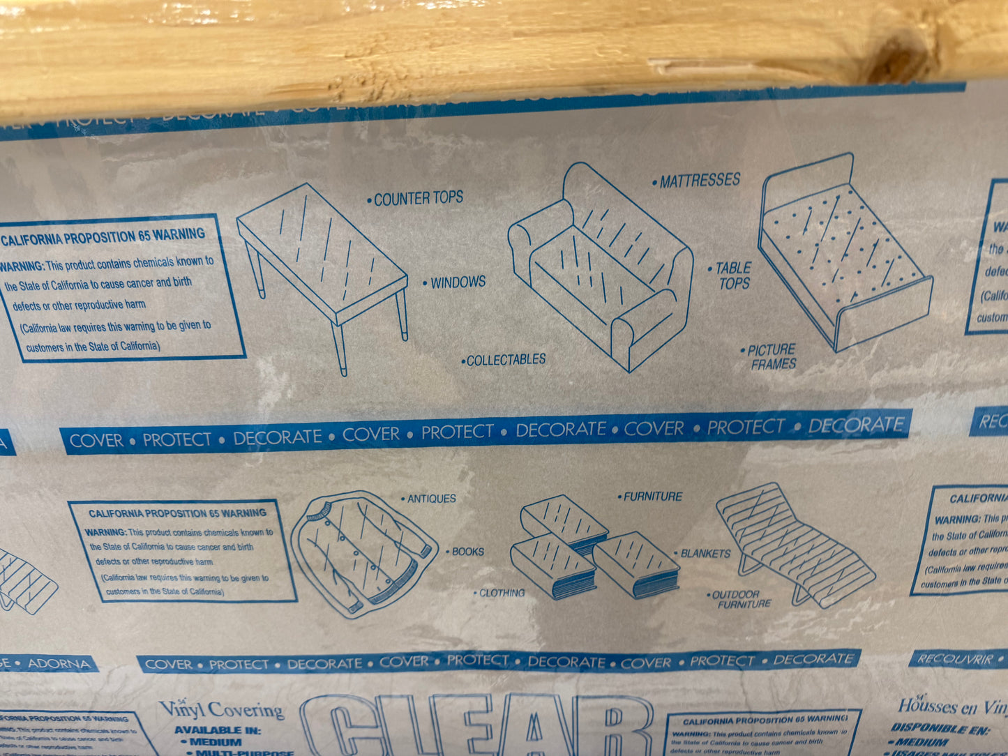 Clear Plastic Blue Table with 6 Chairs