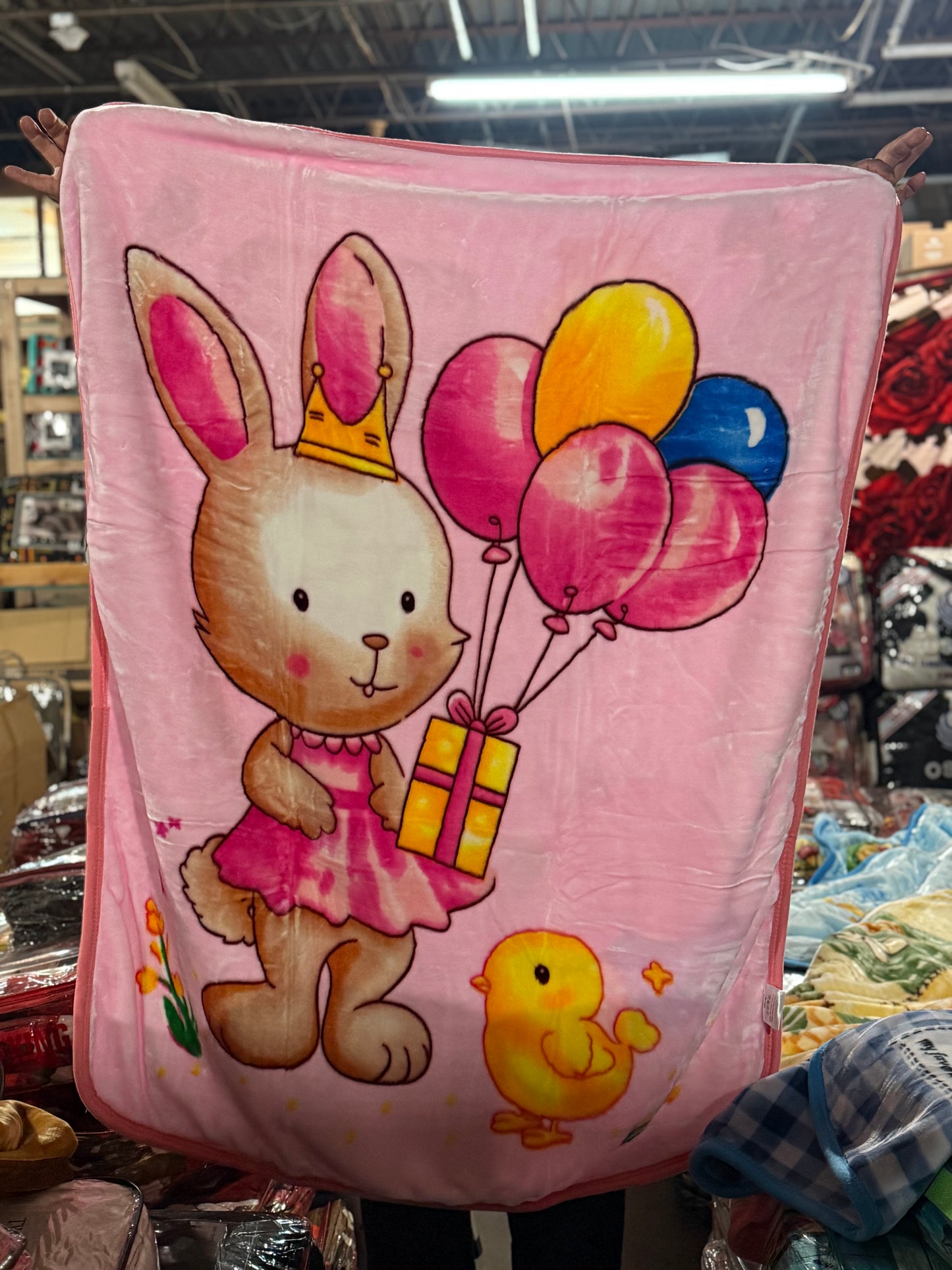 Pink Bunny Baby Blanket