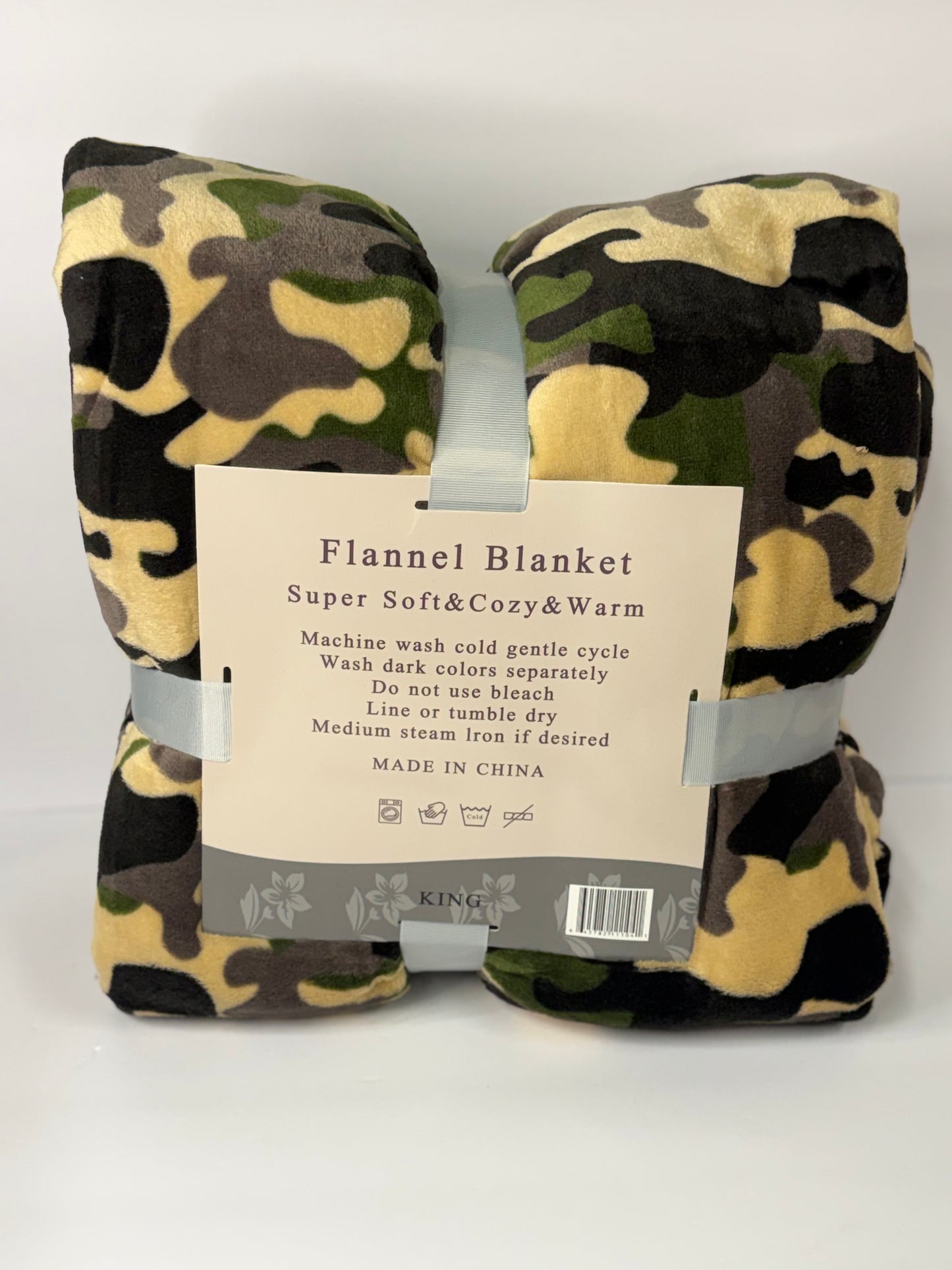 Camouflage King Size Flannel Blanket A-43
