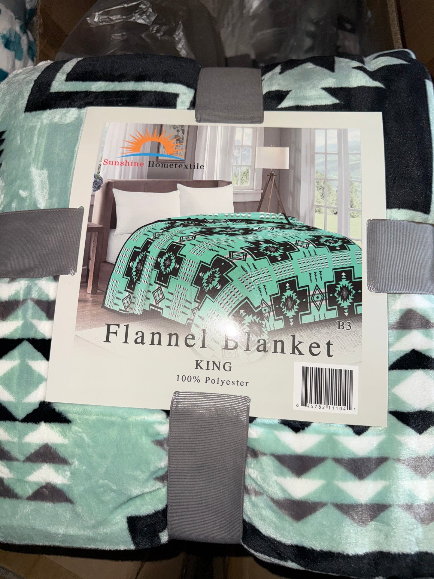 Green & Black Cross New Mexico King Size Blanket (ITEM #B3)