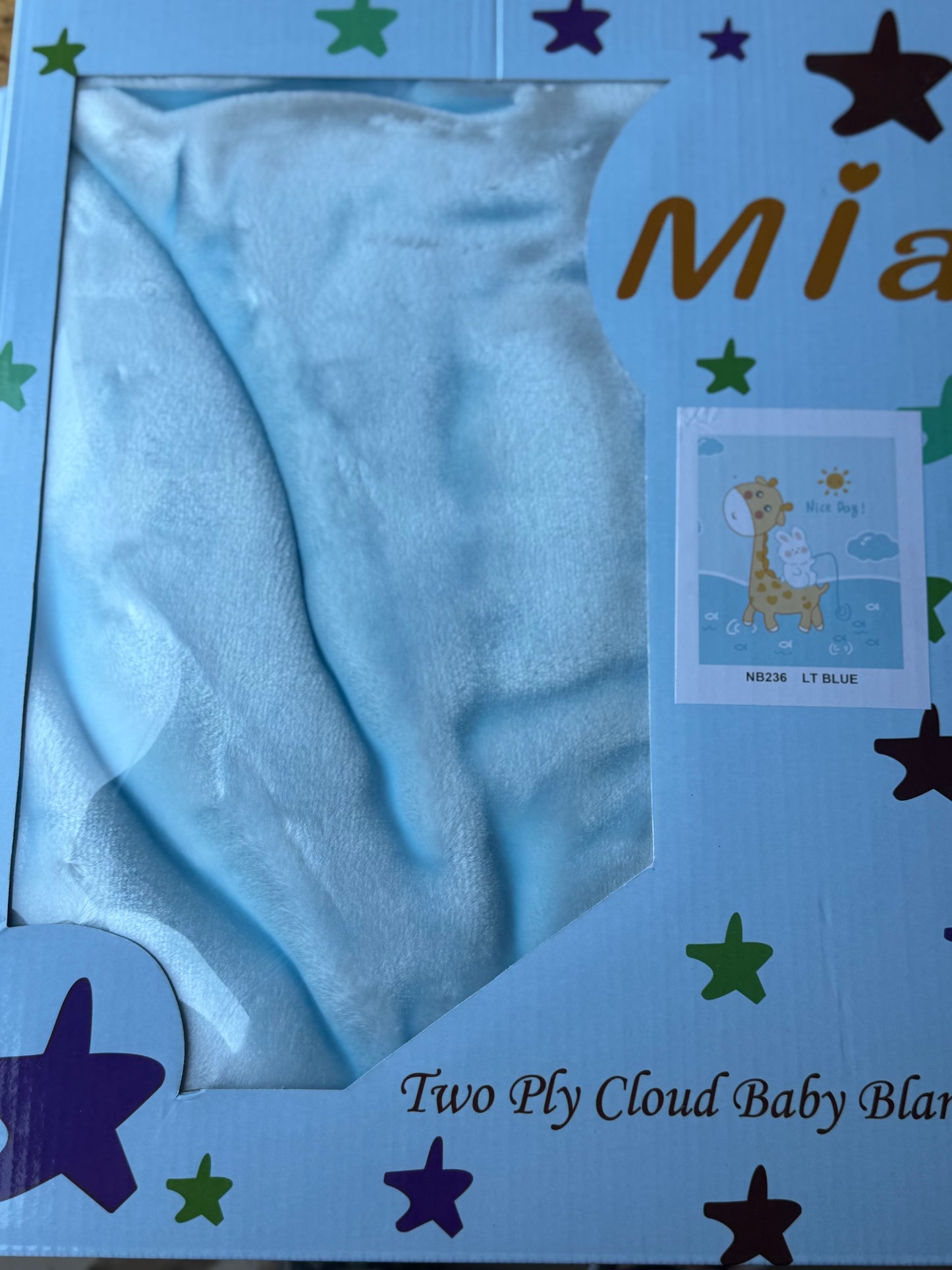 Giraffe with Bunny Boy Baby Blanket Item #NB236