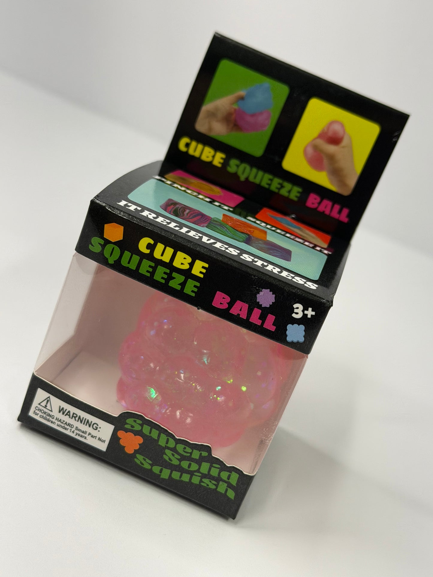 Pink Fruit Glitter Stretchy Stress Ball