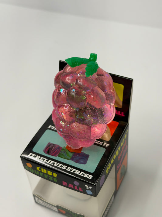Pink Fruit Glitter Stretchy Stress Ball
