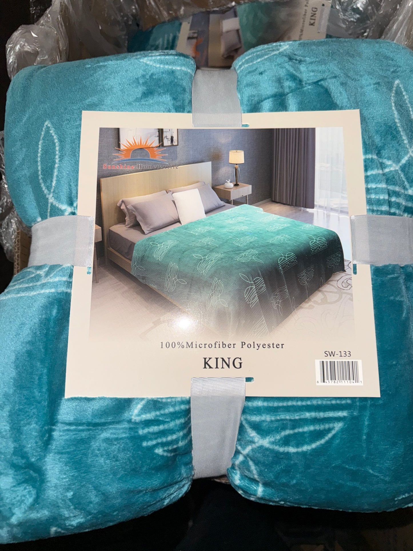 Blue Western King Size Flannel Blanket (ITEM #SW-133)