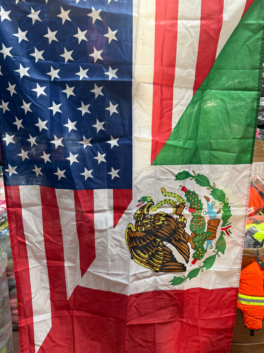 Mexico & USA Combined Flag (1 Piece)