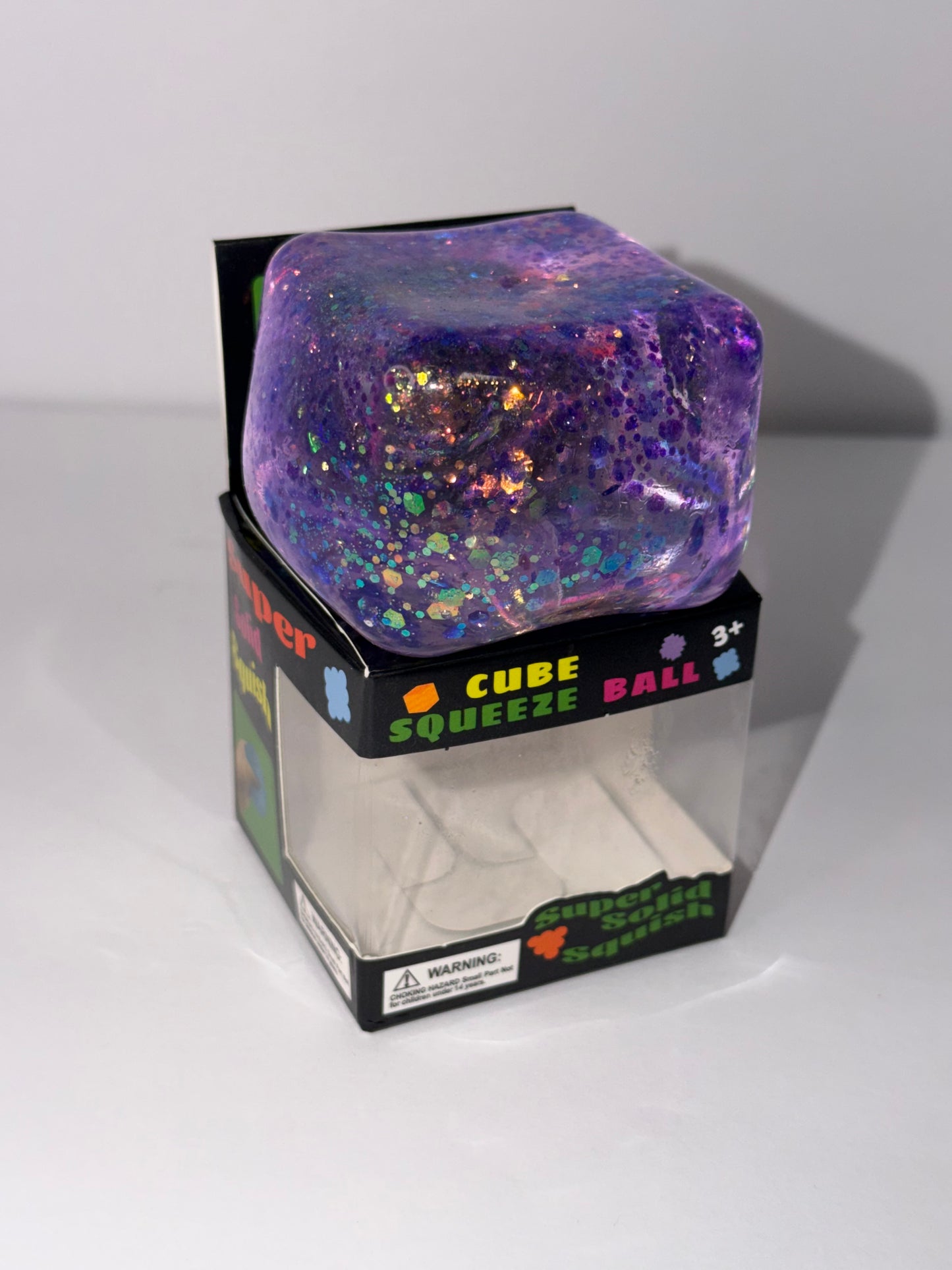 Glitter Ice Cube Purple Squishy Stretchy