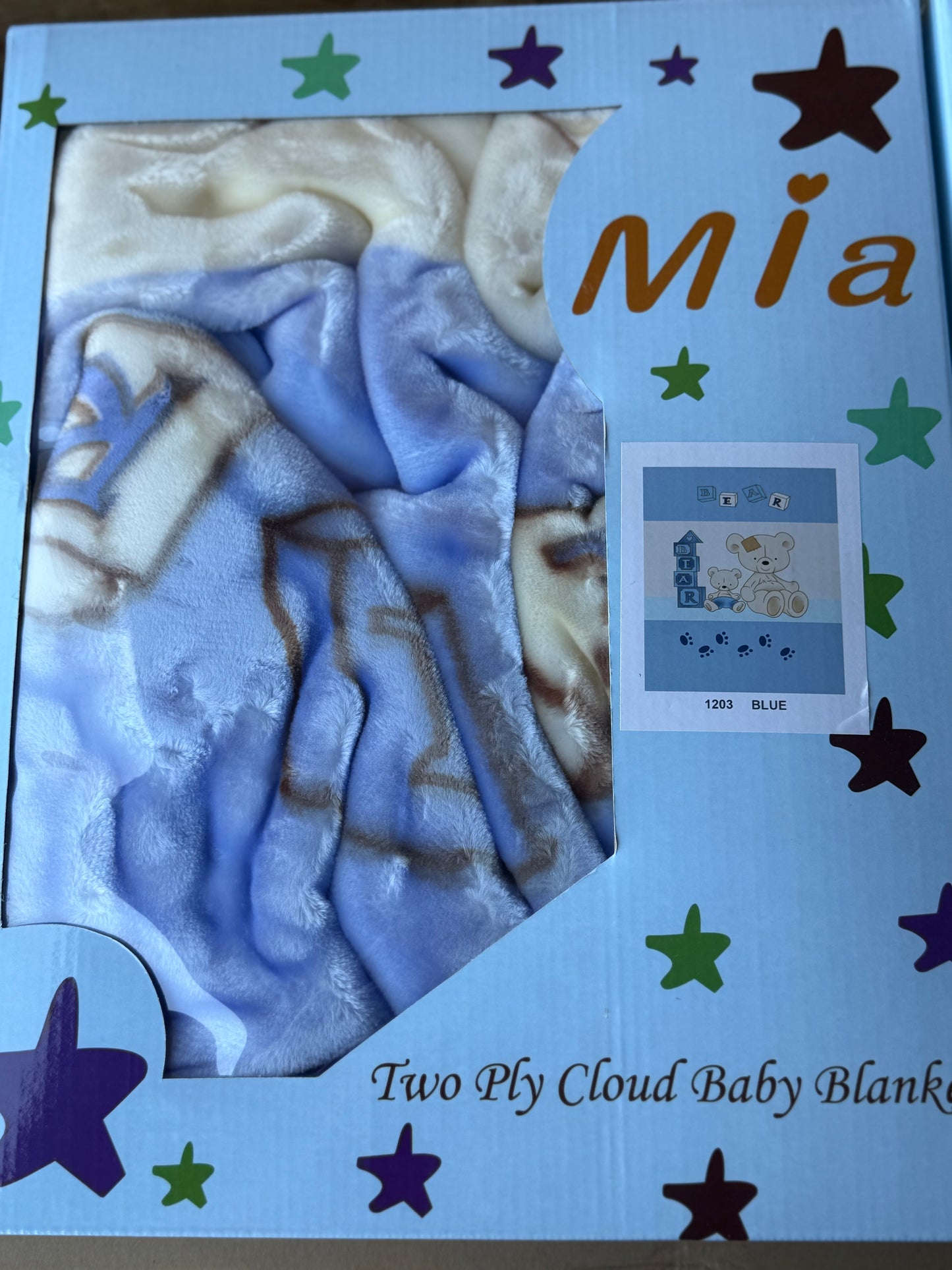 Bears with Building Blocks Boy Baby Blanket Item #1203