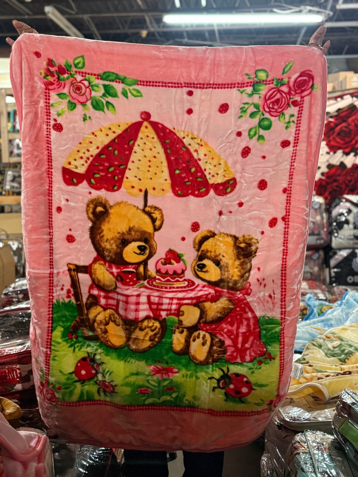 Pink Bears Picnic Baby Blanket – AA General Wholesale & Retail