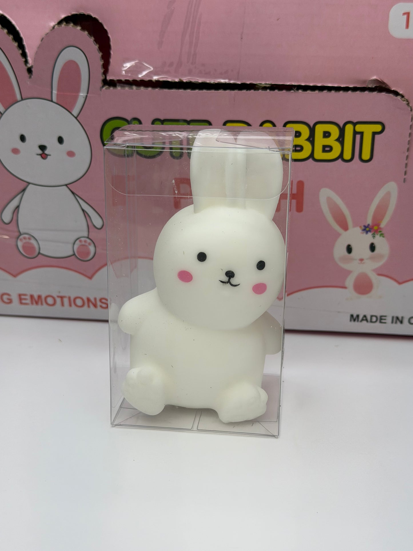 Bunny Squishy in Clear Box White Color