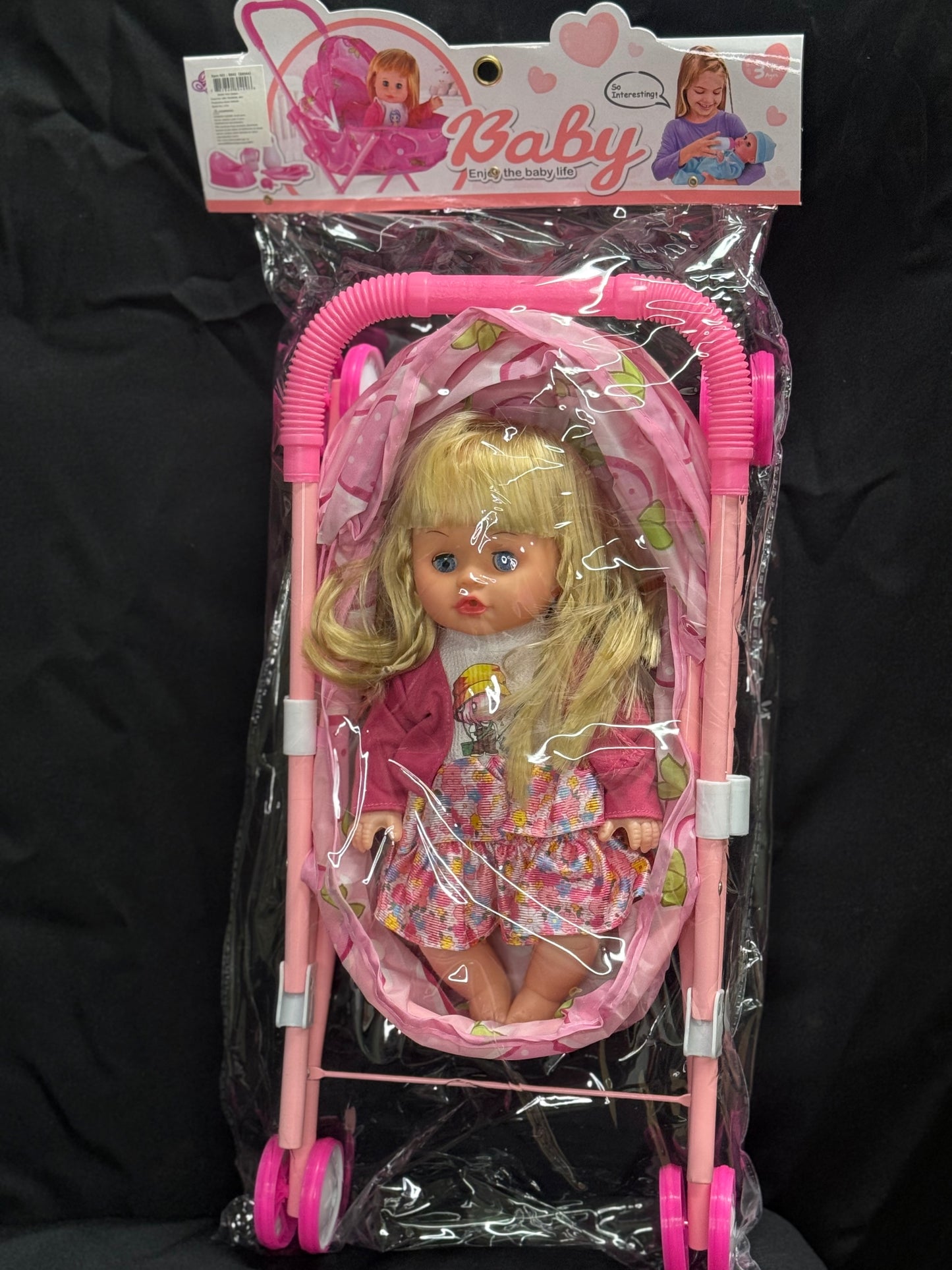 Stroller with Baby Girl Toy