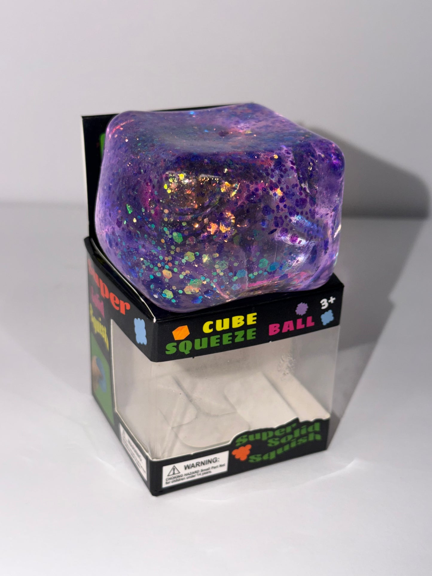 Glitter Ice Cube Purple Squishy Stretchy