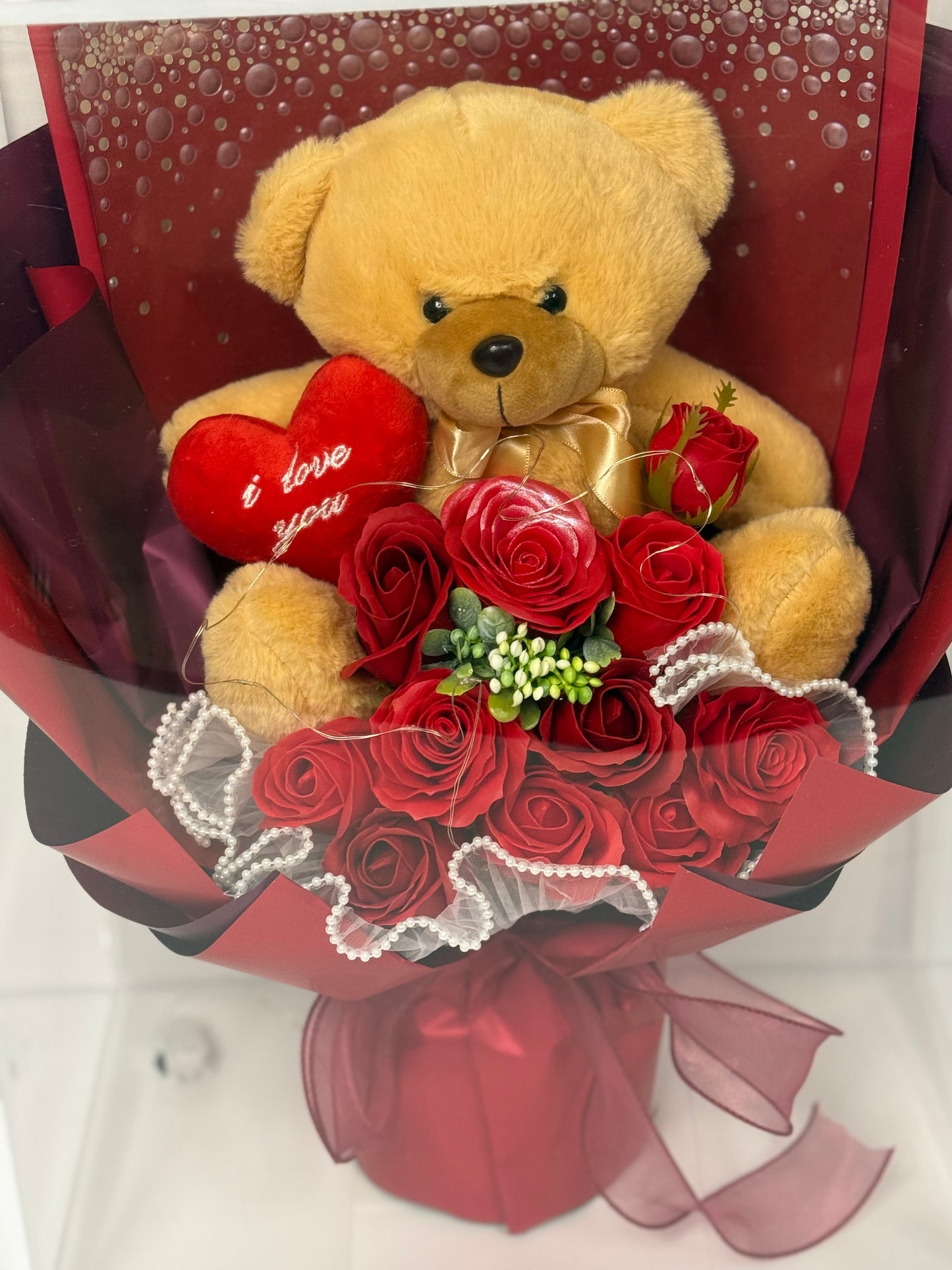 Flower Arrangement with Clear Box