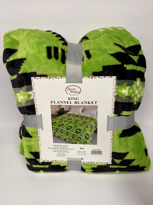 Lime Green Aztec Shaped Blanket S-43