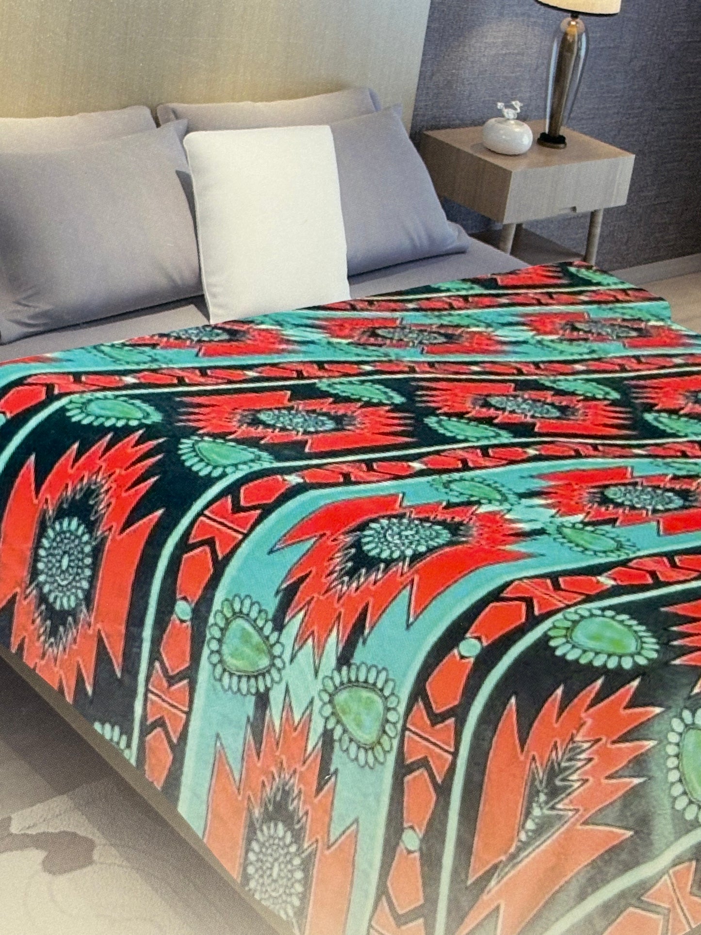 Blue and Red Design King Size A-50