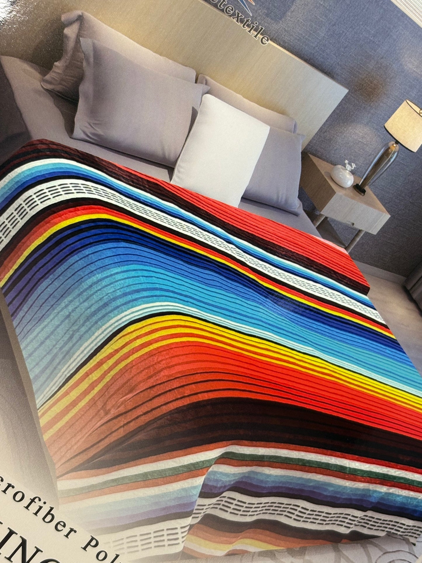Zarape Artesian King Size Flannel Blanket A-46
