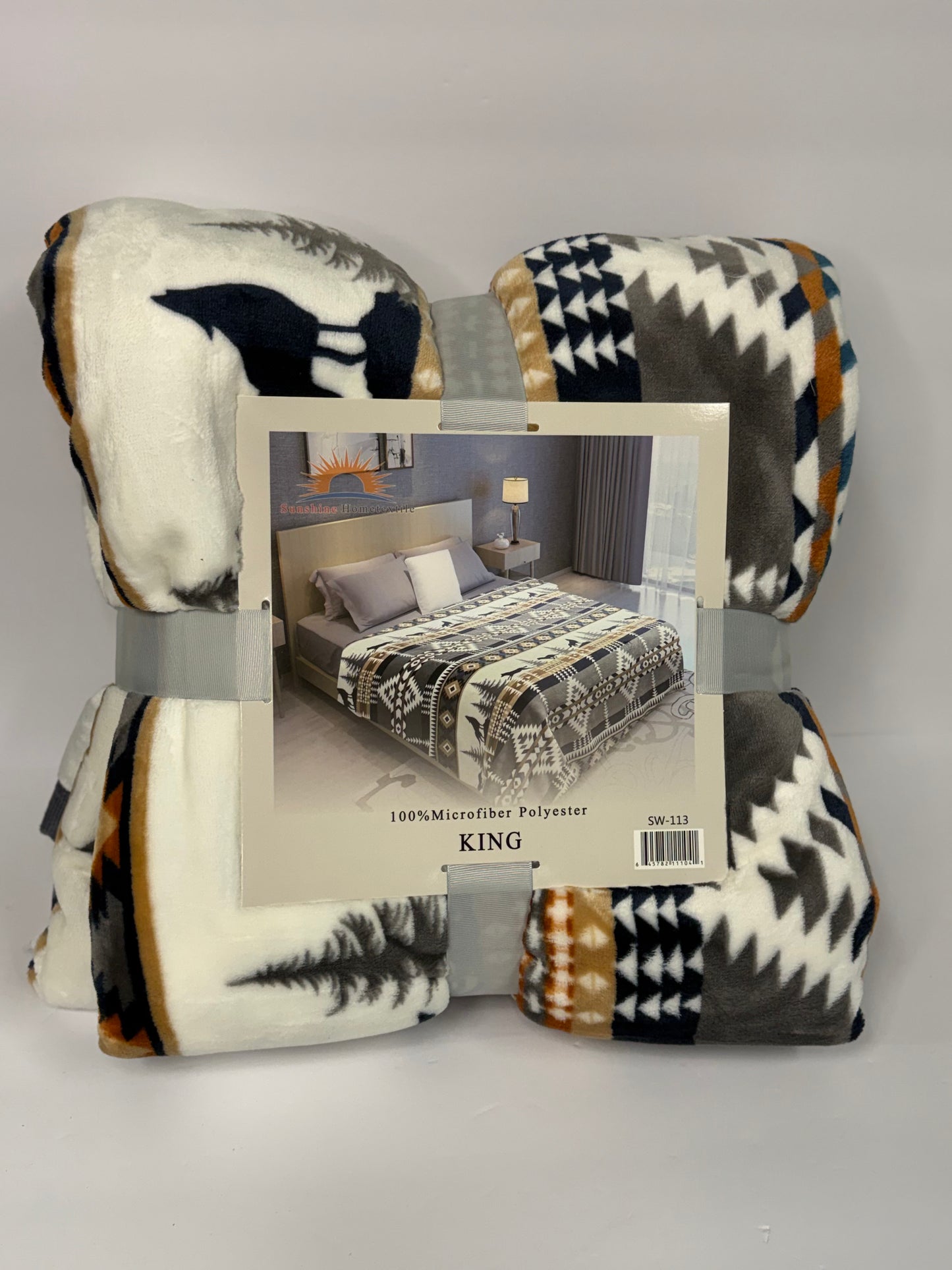 Aztec Wolf Print with Gray Colors SW-113